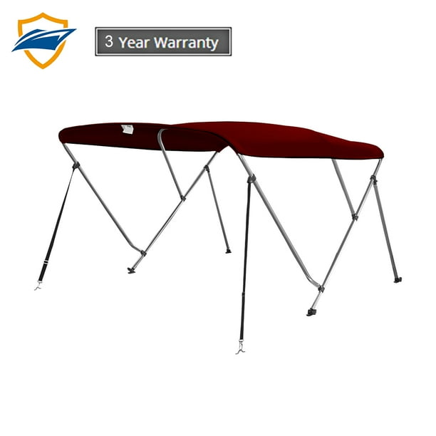 Seamander 4 Bow Bimini Top Boat Cover 4 Straps for Front and Rear Includes with Mounting Hardware 4 Bow 8'L x 54 H x 79-84 W Burgundy Seamander 4 Bow Bimini Top Boat Cover 4 Straps for Front and Rear Includes with Mounting Hardware 4 Bow 8'L x 54 H x 79-84 W Burgundy
